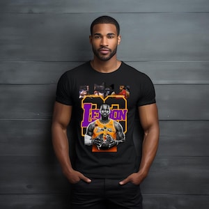 Lebron James Lakers T-Shirt, Basketball Jersey Tee, King James Bron Shirt, Unisex Short Sleeve Top