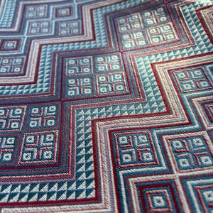 118” Extra Wide Geometric Brocade Fabric| 59” Width Option|Reversible Jacquard Traditional Fabric | Upholstery Sewing| Pillow Cushion Runner