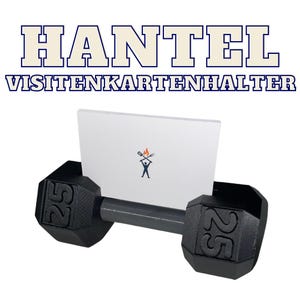 Hantel Visitenkartenhalter, Fitnessstudio Geschenk, Fitness Trainer Schreibtisch Accessoire, Personal Trainer, Physiotherapeut Dekor
