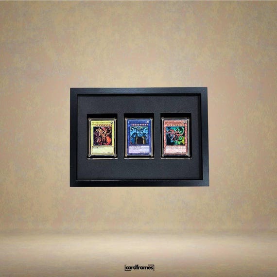 Egyptian God Cards Set Display Yu-Gi-Oh in a frame to hang or stand - Perfect gift for YGO fans