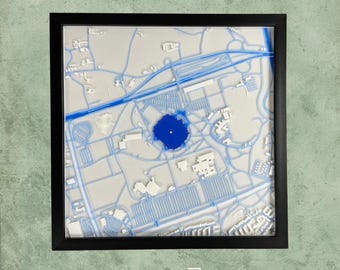 FC Schalke 04 - 3D Stadium Map - Gift for Schalke, S04, Sport and Friends - Stadium Map of the Veltins Arena - Football Bundesliga