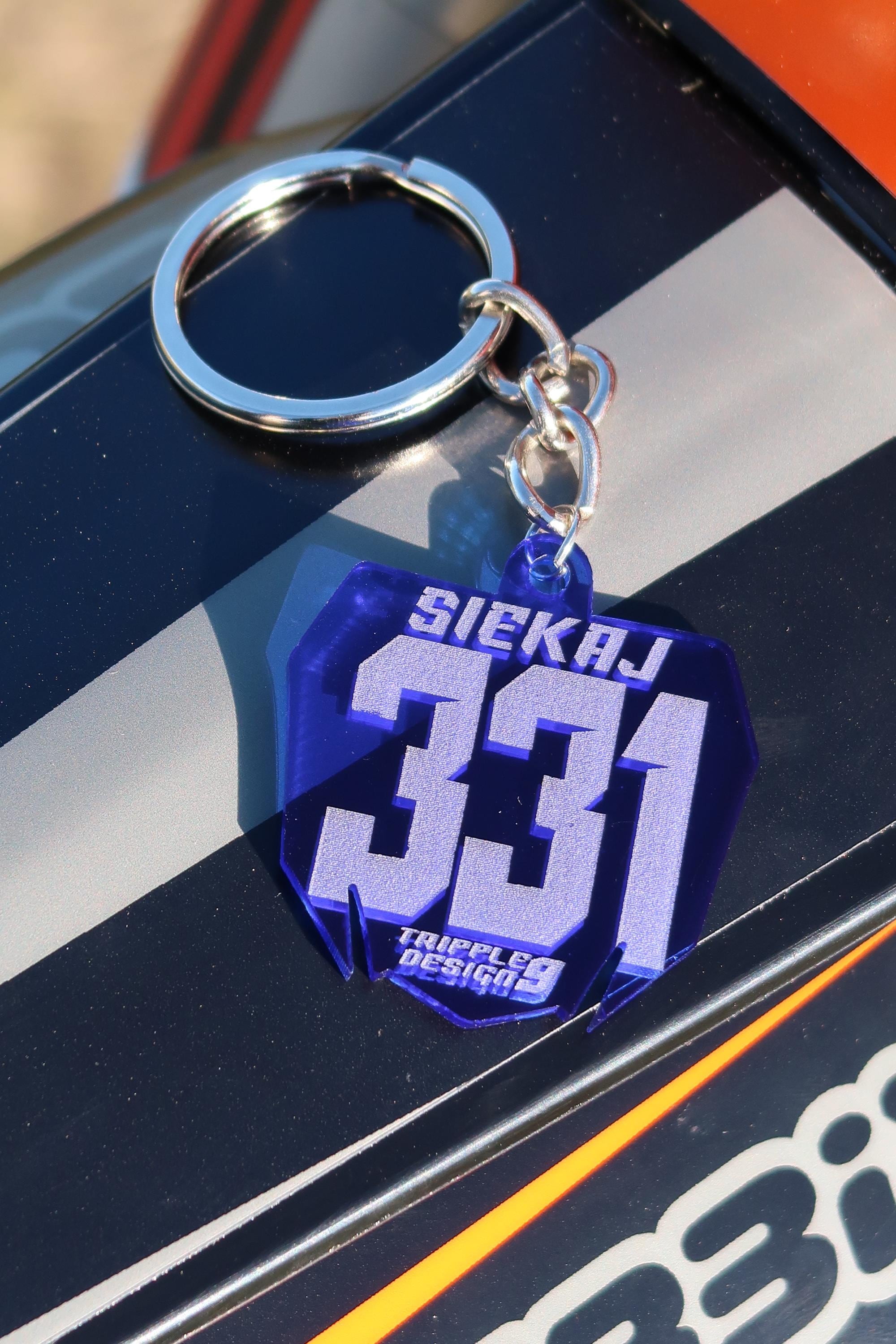 Necklace Motocross Number Plate Keychain Personalised Motocross