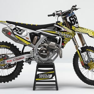 Mx-graphicskit voor Triumph TF 250 X 2024-2025 Volledig verpakt met rijders-ID en nummer