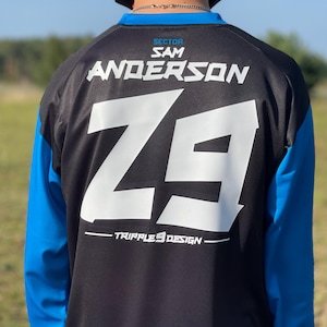 Kundenspezifisches Motocross Jersey-Eisen auf Vinyldruck Modell 1 // MX-Shirt ID-Kit (Name und Nummer) - Erwachsenengröße