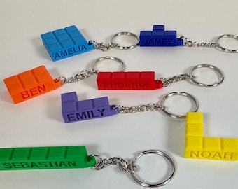 Personalised Block Blast inspired 3D Printed Name Key chain perfect for gifts/presents