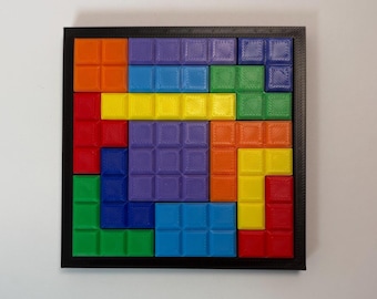 Block Blast Inspired Puzzle With Travel Case - 3D Printed Game
