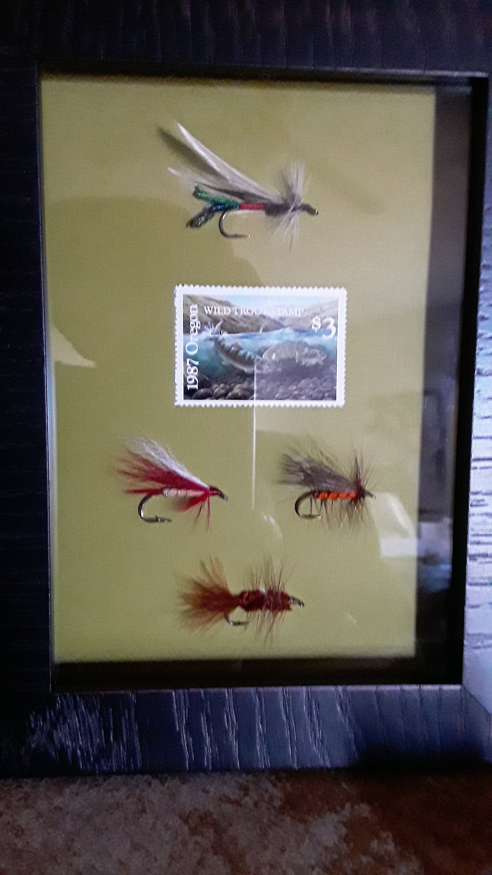 1987 Oregon Wild Trout Stamp, Fly Desk Display. Fly Fishing, Fly