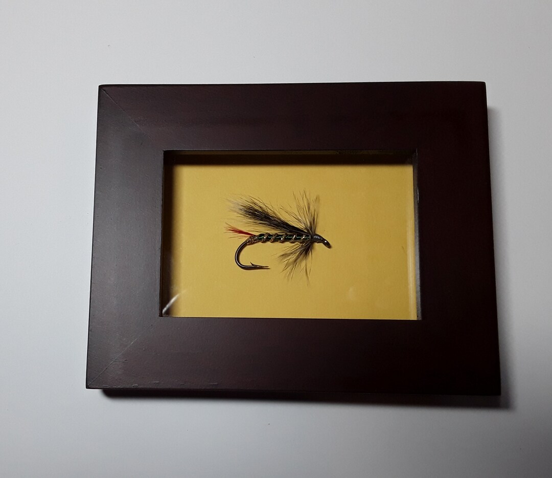 Grizzly King Steelhead Fly Desk Display. Fly Fishing Desk Display, Fly