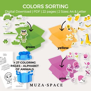 Color Sorting and Matching Game – Fun Toddler Activity | Montessori Printable for Preschool | Homeschool