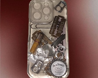 Gothic Silver Edition Resin Phone Case: Handmade Decoden