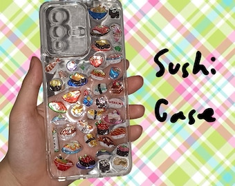 Kawaii Resin Sushi Phone Case: Y2K Coquette Handmade