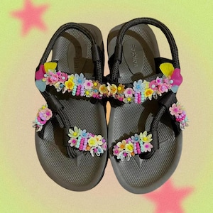 Colorful funky black sandals for women, boho chic sandals, festival sandals, barefoot sandals, foot jewelrys, beach sandals, women sandals,
