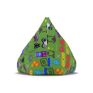 Retro Gaming Bean Bag Chair Cover: Pixel Art Kids Room Decor image 4