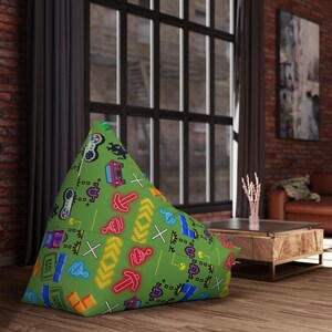 Retro Gaming Bean Bag Chair Cover: Pixel Art Kids Room Decor image 8