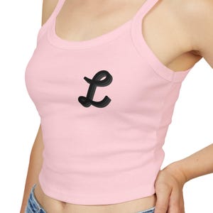 Personalized Monogram Spaghetti Strap Tank Top, Custom Letter Style, Summer Casual Wear