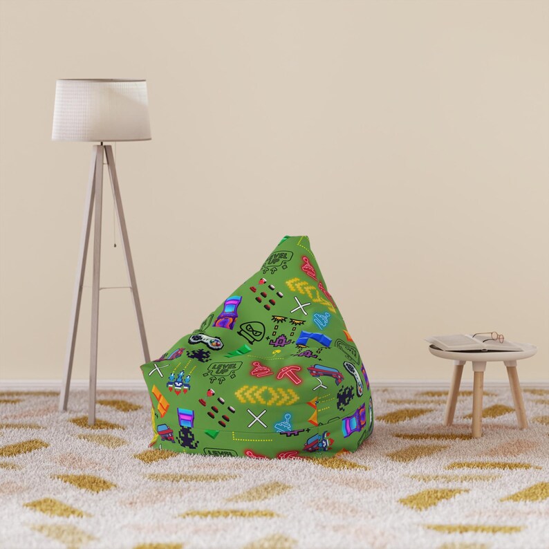 Retro Gaming Bean Bag Chair Cover: Pixel Art Kids Room Decor image 7