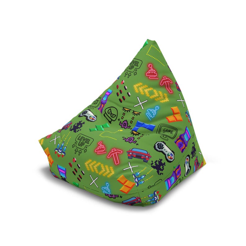 Retro Gaming Bean Bag Chair Cover: Pixel Art Kids Room Decor image 10