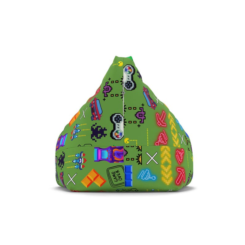Retro Gaming Bean Bag Chair Cover: Pixel Art Kids Room Decor image 3