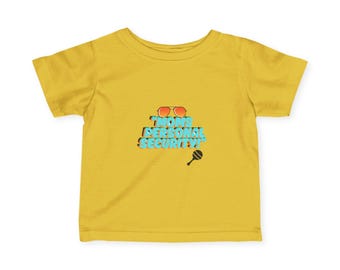 Babyshirt, "Moeders persoonlijke veiligheid", zonnebril met rammelaar, unisex peutershirt