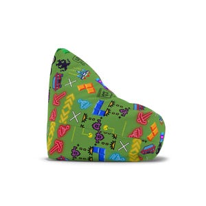Retro Gaming Bean Bag Chair Cover: Pixel Art Kids Room Decor image 5