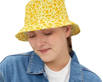 Hoedje met giraffeprint: levendige polyester zonnehoed, festivalmode