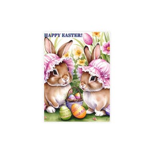 Paquete de postales de Pascua con sobres / Felices Pascuas, adorables diseños de conejitos para celebraciones de primavera, tarjetas de felicitación, deseos de Pascua