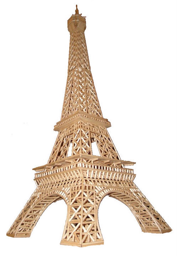 Download 3d Eiffel Tower Construction Manual Build Your Own Wooden Etsy