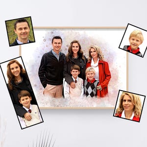 Family Portrait From Different Photos, Add Loved One to Photo, Combine Photos, Christmas Gift, Memorial Gift for Dad Mom, Add Passed Away