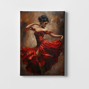 Flamenco Dance Wall Art - Spanish Canvas Print - Flamenco Poster - Large Flamenco Painting - Spanish Gift for Home Decor- Spanish Home Decor