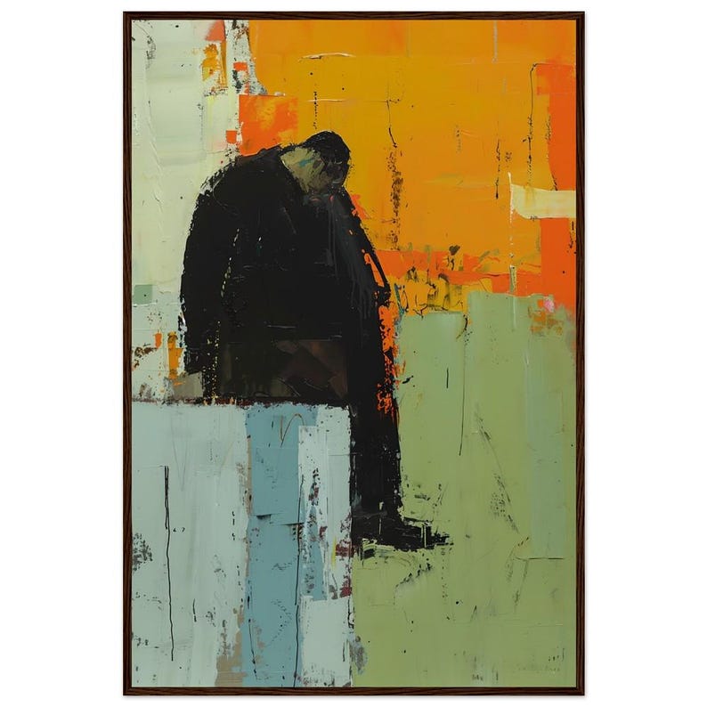 Abstract Man Canvas Painting: Modern Colorful Wall Art - Etsy