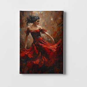 Flamenco Painting Dance Wall Art - Large Spanish Canvas Print - Elegant Flamenco Poster - Artistic Flamenco Painting - Spanish Gift Décor