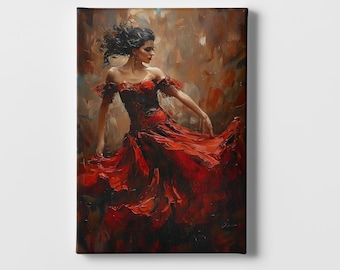 Flamenco Dance Canvas Print – Elegant Spanish Wall Art
