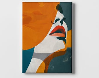 Abstract Woman Portrait Wall Art – Modern Art Print | Framed Canvas or Poster Home Decor