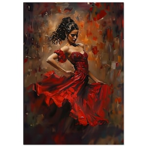Flamenco Tanz Leinwanddruck, Großes Flamenco Poster, Spanische Kunst Wanddekoration, Spanische Geschenk Kunst - Flamenco Frau Gemälde