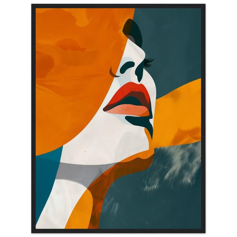 Abstract Woman Portrait Wall Art – Modern Art Print | Framed Canvas or ...