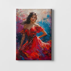 nchanting Flamenco Dance Canvas Print - Spanish Art Poster - Large Framed Flamenco Wall Art - Flamenco Dancer Painting for Home Decor