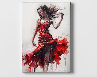 Flamenco Dancer Art Print | Spanish Culture Canvas Wall Decor
