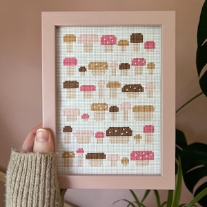 Cosy Cute Cottagecore Mushroom Cross Stitch Pattern - Cottagecore Home Decor - Mushroom Decor - Easy Cross Stitch Patterns - Nature Decor
