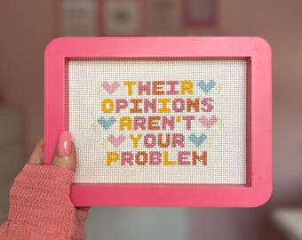 Ihre Meinung ist nicht Ihr Problem Positive Affirmation Kreuzstichmuster - Motivationszitat Kreuzstich PDF - Self Kindness Crafts