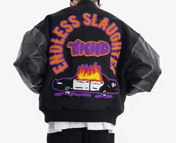 YKHD Endless Slaughter Hip Hop Black Varsity Jacket Customized Etsy Canada