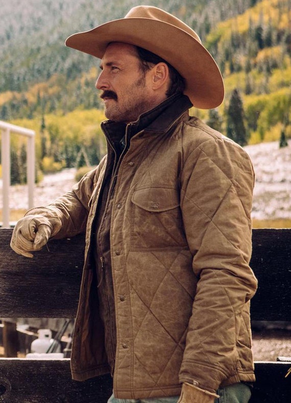John Dutton Yellowstone Quilted Jacket Customized Etsy Canada