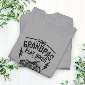 Grandpa Motorcycle Shirt, Biker Grandfather Shirt, Vintage Motorbike, Retro Dad Gift for Father&#39;s Day, Grandpas Biker Gang