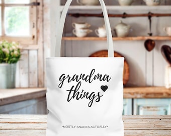 Grandma Tote Bag: Polyester Shopping Shoulder Bag