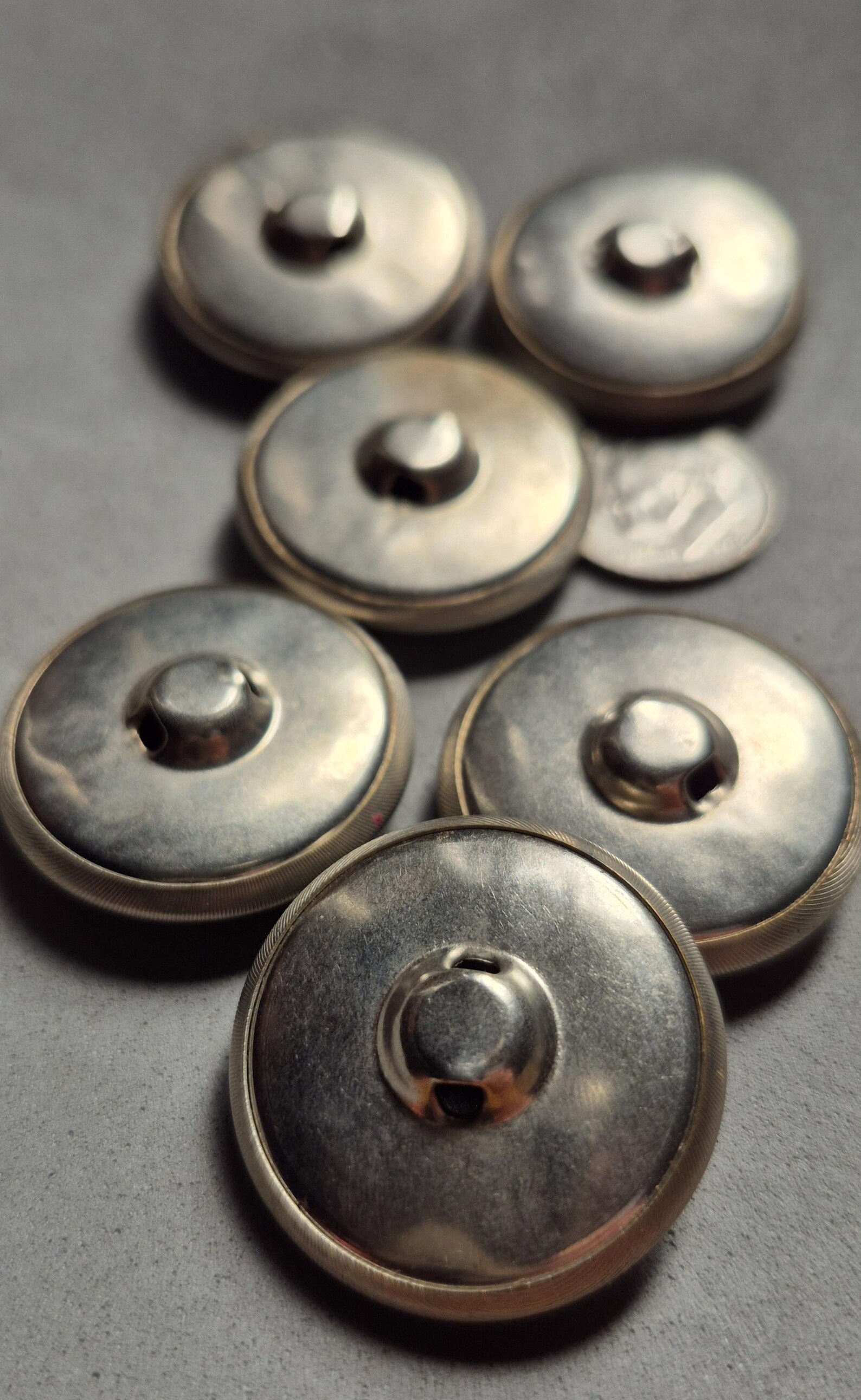 Silver Neck Button 6 MATTE SILVER BUTTONS, Vintage - Etsy