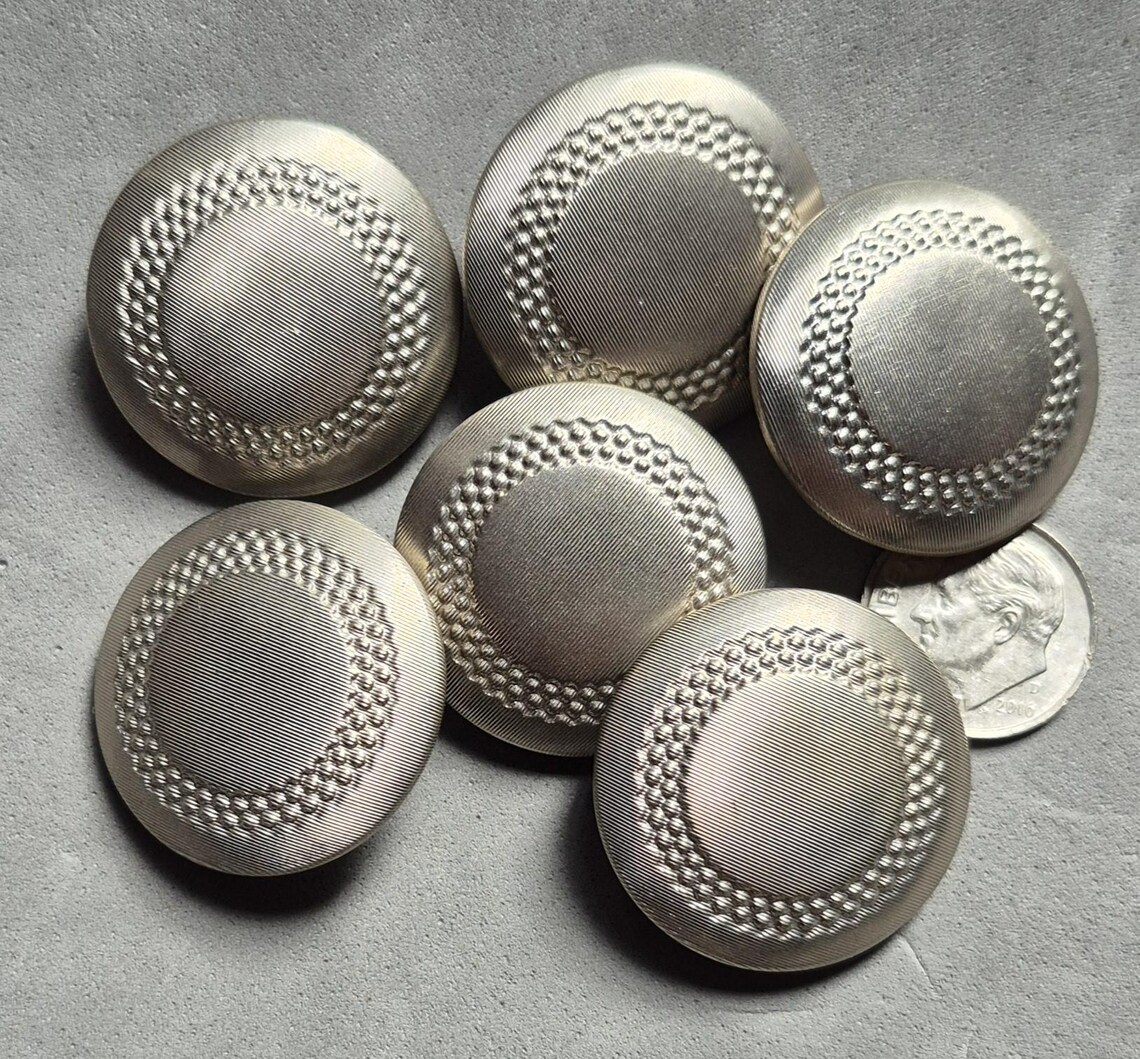 Silver Neck Button 6 MATTE SILVER BUTTONS, Vintage - Etsy