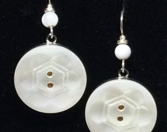 MOTHER-OF-PEARL Button Earrings