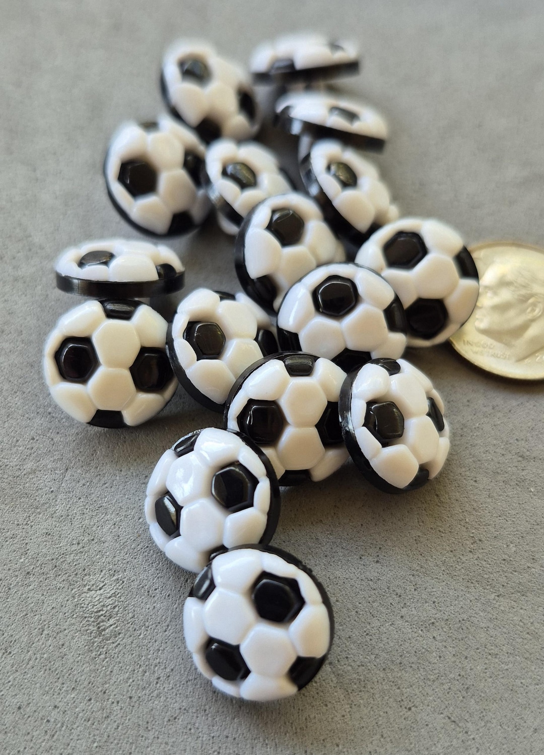 16 SOCCER BALL BUTTONS, Plastic - Etsy