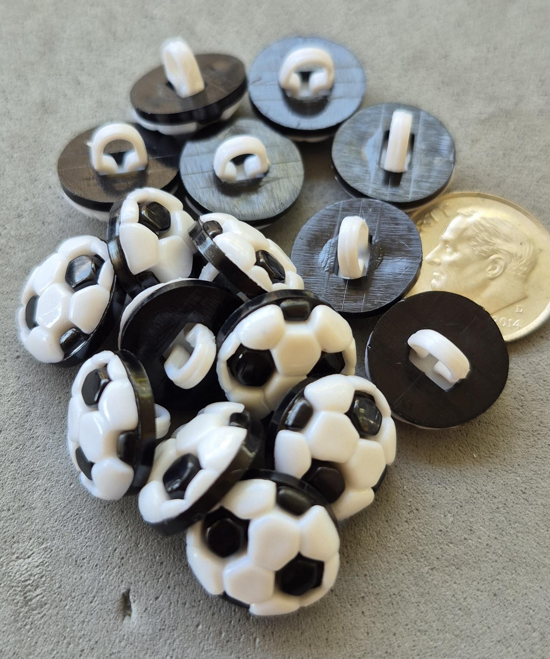 Soccer Button 16 SOCCER BALL BUTTONS, Plastic - Etsy