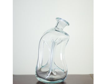 Vintage Holmegaard Kluk Kluk Glass Decanter by Jacob E. Bang - Danish Mid-Century Modern Art Glass Bottle - Collectible Barware Gift