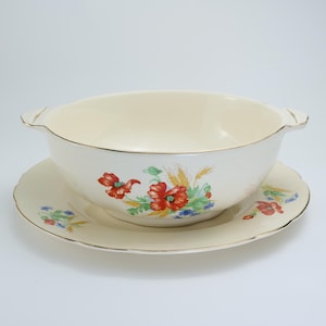 Vintage Alfred Meakin Royal Marigold English China Bowl Plate Set | Hand-Painted Floral Serving Dishes Dinnerware Gift for Collectors